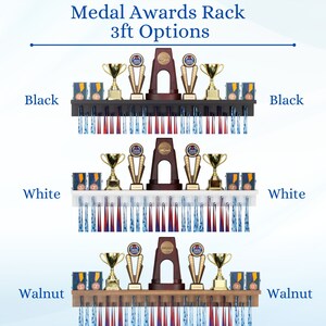 Patented Medal Display and Trophy Display Shelf Perfect Gift for All Athletes. Medals, Ribbons, Trophies, Plaques, and More. image 9