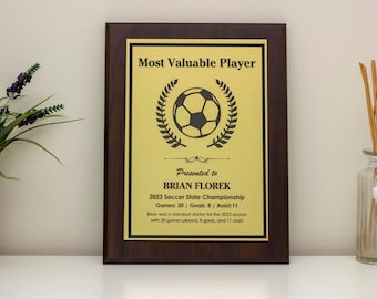 Personalized Sports Award Plaque | ALL SPORTS | Custom Wood Plaques | Free Engraving & Shipping | Walnut