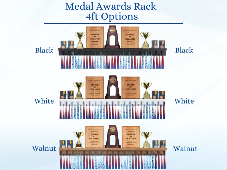 Patented Medal Display and Trophy Display Shelf Perfect Gift for All Athletes. Medals, Ribbons, Trophies, Plaques, and More. image 10