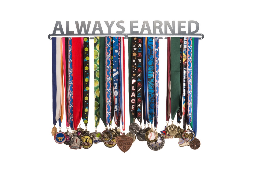 Medal Hanger Lanyard Display Always Earned Stainless Steel - Etsy