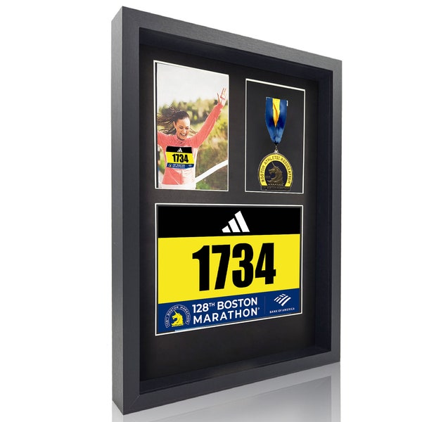 3 in 1 Shadow Box Display (Race Bib, Race Medal, Photo)