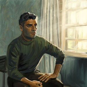 Oscar Isaac in Operation Finale Movie | Portrait Painting | JPG Digital File Download
