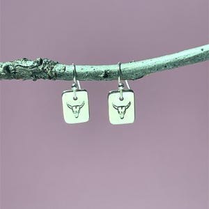 Bull Longhorn Schädel baumeln Ohrring Design Charme westlichen Stil Boho Schmuck einfache Anhänger Silber Zubehör Set Cowgirl Mode westlichen