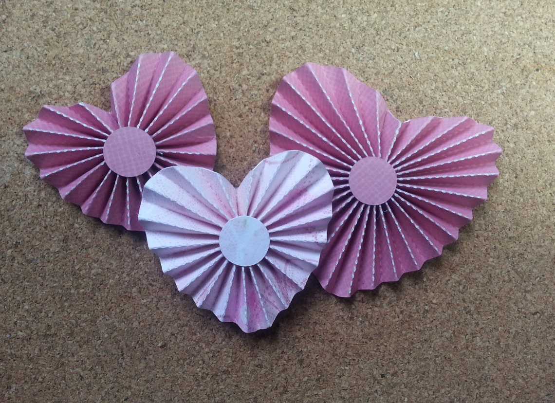 Heart-shaped Paper Rosette Printable Template and SVG Cutting File ...