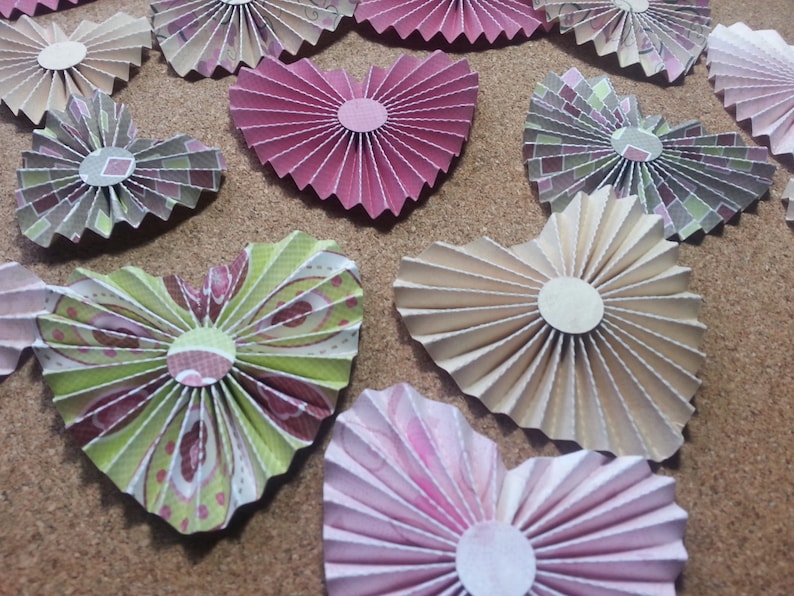 Heart-shaped Paper Rosette Printable Template and SVG Cutting File ...