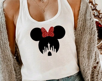 GLITTER BOW Disney Minnie Mouse Tank Top, Minnie Shirt, Matching Disney Shirts, Disney Shirt, Womens Workout Tank, Disneyworld Gift For Her