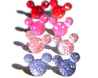 Disney Earrings, Mickey Mouse Earrings, Minnie Studded Earring, Disney World Earrings, Adult Kid Girls Hypoallergenic Stud Earrings