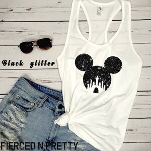 GLITTER Disney Tank Top, Women & Girls Matching Disney Shirt For Women Mickey Top Disney World Workout Shirts Disney Shirt, Gift for Her image 9