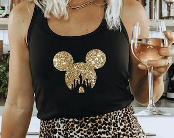Glitter Disney Tank Top, Disney Mickey Shirt, Family Matching Group Disney Shirts, Disneyworld Tank, Girls Youth Women Men Boys Youth