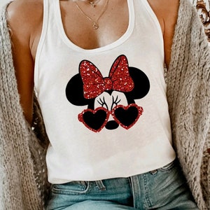 GLITTER Matching Minnie Disney Tank Top, Minnie Mouse Shirt, Family Disney Shirts, Matching Group Shirts, Disneyworld Tank Girls Youth Women