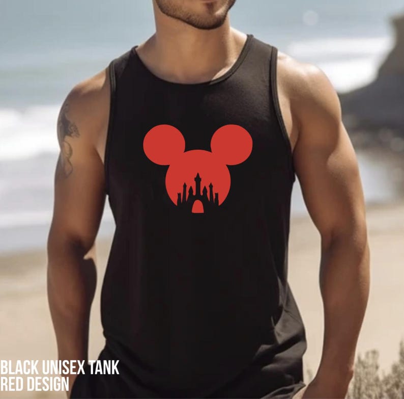 Personalized Name Glitter Disney Tank Top, Women & Girls Matching Disney Shirt For Women Mickey Disney Top Disney World Workout Shirts image 15