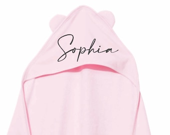 Hooded Baby Towel, Personalized Towel, Toddler Towel, Kids Bath Towel, New Baby Gift, Hooded Towel with Ears, Name Towel, Baby shower Gift