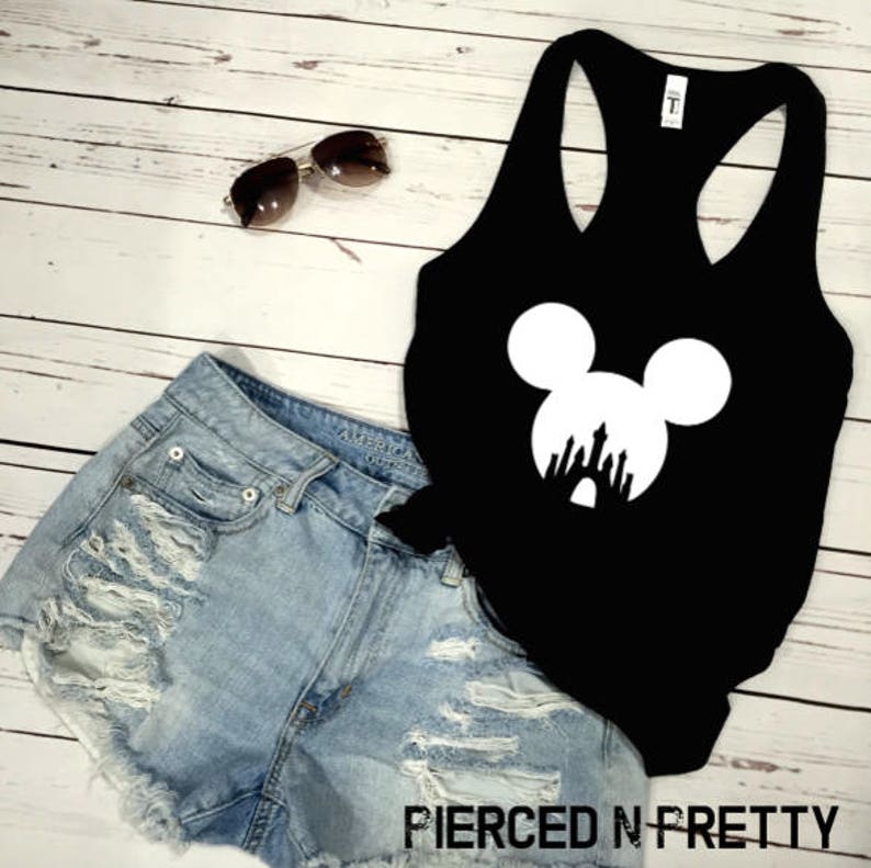 GLITTER Disney Tank Top, Women & Girls Matching Disney Shirt For Women Mickey Top Disney World Workout Shirts Disney Shirt, Gift for Her image 10