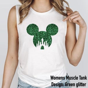Personalized Name Glitter Disney Tank Top, Women & Girls Matching Disney Shirt For Women Mickey Disney Top Disney World Workout Shirts image 10
