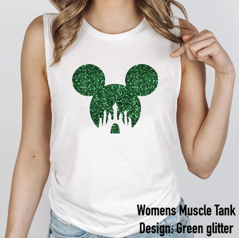 Personalized Name Glitter Disney Tank Top, Women & Girls Matching Disney Shirt For Women Mickey Disney Top Disney World Workout Shirts image 10