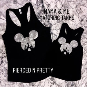 GLITTER Disney Tank Top, Women & Girls Matching Disney Shirt For Women Mickey Top Disney World Workout Shirts Disney Shirt, Gift for Her image 6