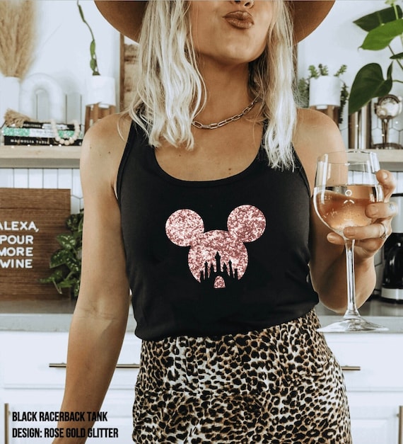 Disney Tank Top Disney Shirt for Women Rose Gold Disney Shirt