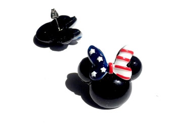 Mickey Mouse Earrings, Disney Earrings, Disney World Minnie Studded Earring, Disney Accessories, Adult Kid Girls Hypoallergenic