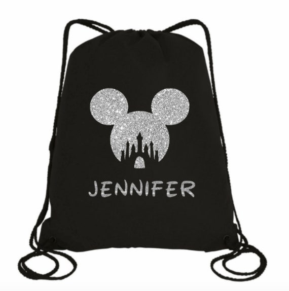 Disney Name Bag Personalized Disney Accessories Disney Drawstring Backpack With Name Bags String Disneyworld Disneyland Accessory Gift Etsy