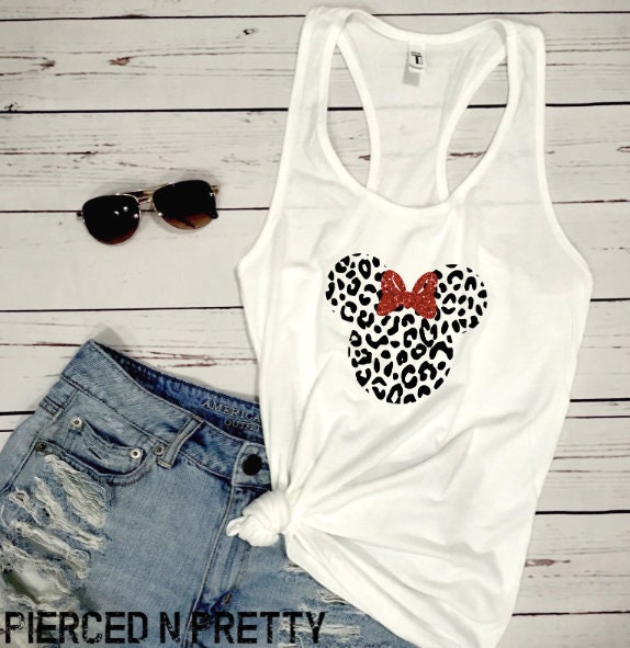 Womens Disney Tank Top - Leopard Minnie Mouse Tank - Womens Disney Ch…