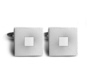 Square Cufflink,  Geometric Design, Stainless Steel, Gift for men