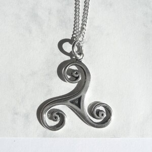 Celtic Pendant, Triple Spiral, 925 Sterling Silver Necklace, Big Celtic Triskelion