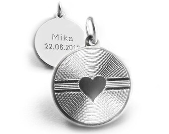 Gepersonaliseerde hartvormige hanger van 925 sterling zilver – gravure op de achterkant – hanger verkrijgbaar los of met een ketting – cadeau voor vrouwen