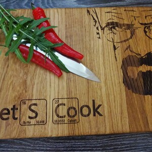 Let's Cook Personalisiertes Schneidebrett Handgefertigt, personalisiertes Hochzeitsgeschenk, benutzerdefinierte Schneidebrett Bild 6