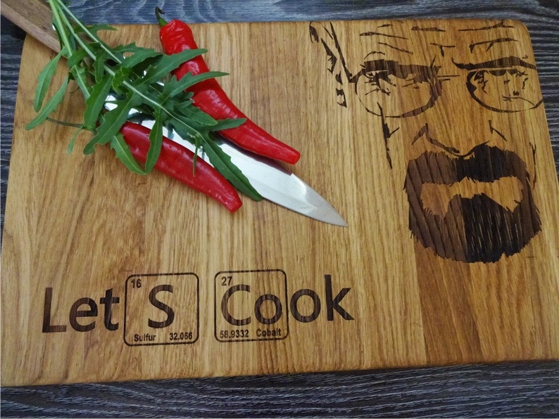 Let's Cook Personalisiertes Schneidebrett Handgefertigt, personalisiertes Hochzeitsgeschenk, benutzerdefinierte Schneidebrett Bild 6