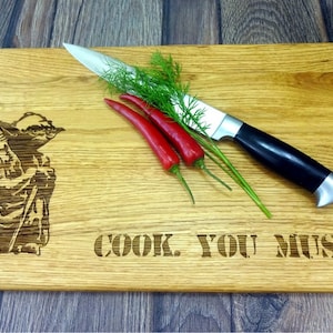Cook You Must Handmade OAK Lazer Engraved Cutting Board 8x13" or 10 x 15" or 12x15". Ideal gift for birthday. Choping block