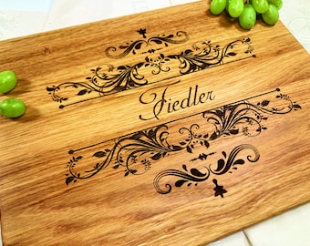 Handmade Personalized Cutting Board. Cutting Board Lazer Engraved. Oak, beech, cherry wood. gift for wedding. Choping block. Gift for Mother