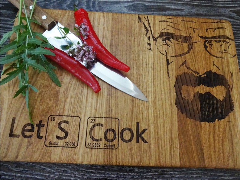 Let's Cook Personalisiertes Schneidebrett Handgefertigt, personalisiertes Hochzeitsgeschenk, benutzerdefinierte Schneidebrett Bild 8