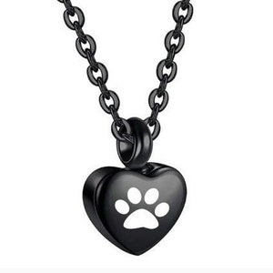Paw Print Urn Necklace, Urn For Pets/Cat/Dog-Memorial Necklace, Urn Jewelry, Pet Urn, Dog Urn, Cat Urn, Memorial Jewelry, Cremation Jewelry