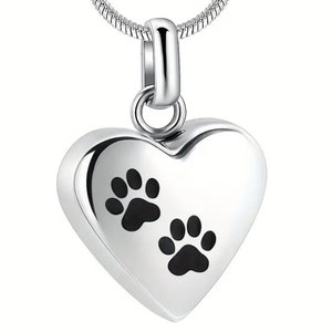 Urn Necklace With Paw Print,Urn For Pets/Cat/Dog-Memorial Necklace,Urn Jewelry,Pet Urn,Dog Urn, Cat Urn, Memorial Jewelry, Cremation Jewelry