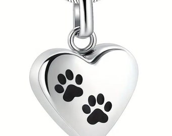 Urn Necklace With Paw Print,Urn For Pets/Cat/Dog-Memorial Necklace,Urn Jewelry,Pet Urn,Dog Urn, Cat Urn, Memorial Jewelry, Cremation Jewelry
