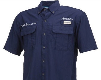 Custom Fishing Shirts - 4 COLORS -  CUSTOM LOGO Personalized With Embroidery - Logo, Company Name, Employee Name