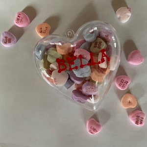 Filled Candy Heart Box Personalized Valentines Day Gift for Kids, Teachers Gift 画像 1