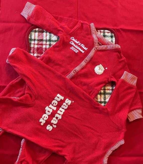 Pajamas Embroidered My First Christmas Pajamas Girl My First