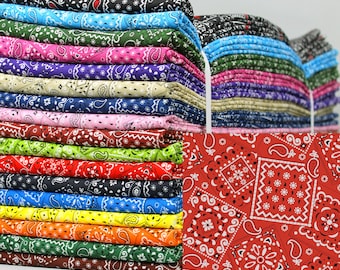 Bandana Fabric - 17 Colors to Choose From 100% Cotton - Quilters' Cotton