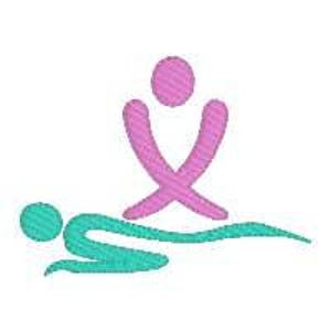 BUY 2 GET 1 FREE - Massage Logo Silhouette Machine Embroidery Design, 3 Sizes Including Mini