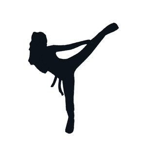 BUY 2 GET 1 gratis - meisje vechtsporten Karate Kick boksen Silhouette Machine borduurwerk ontwerpen in 3 maten - 4 x 4, 5 x 7, 6 x 10