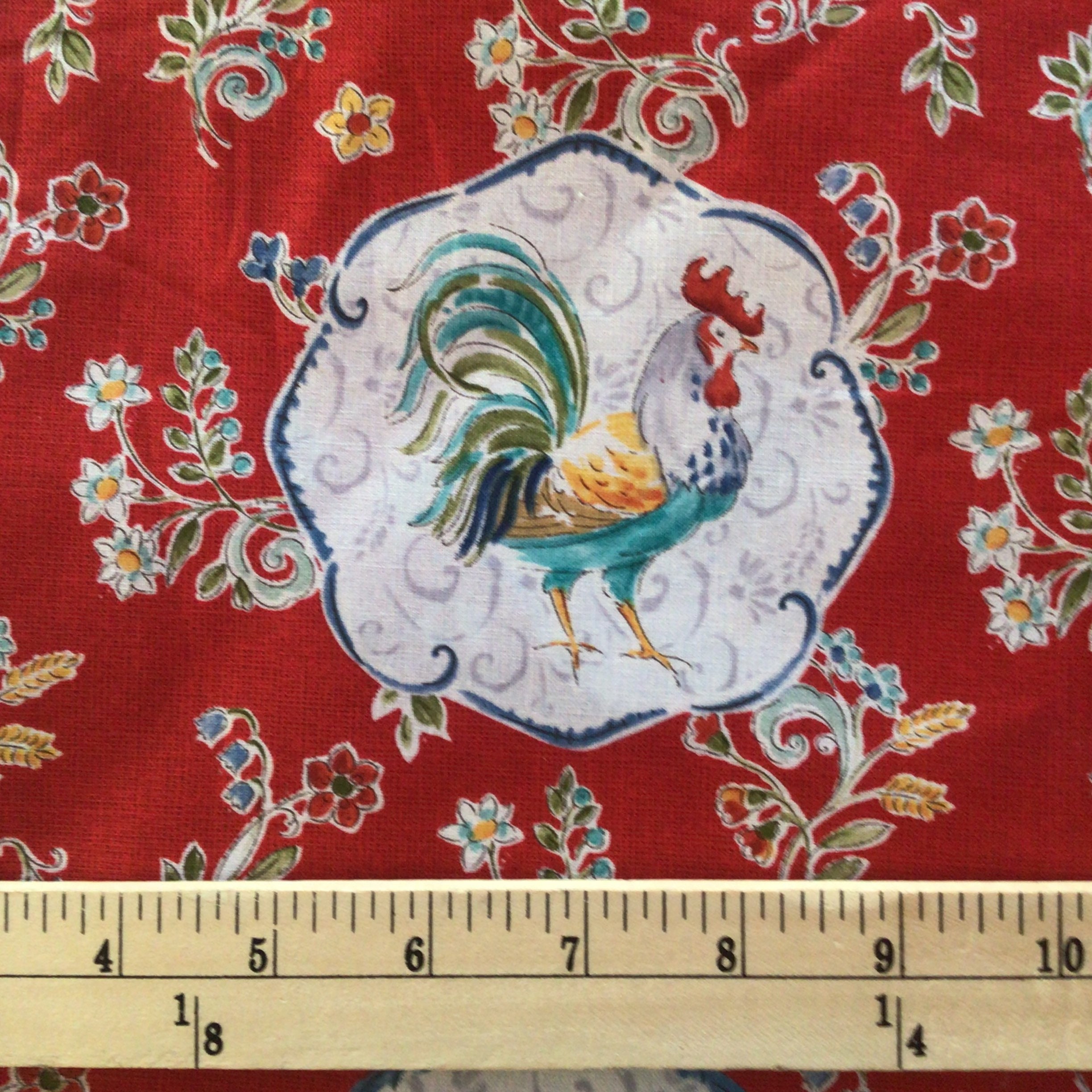 Red Rooster Fabric 100 Cotton Quilters Cotton Country Etsy
