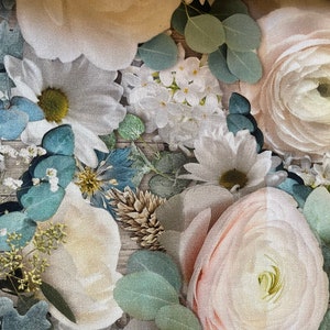 Farmhouse Blooms Fabric - Cotton Floral Fabric Wedding Bouquet Flowers