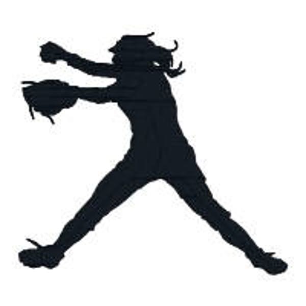 Softball Player Machine Embroidery Design Etsy