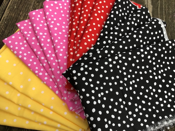 Polka Dot Collection 100% cotton fabric dress clothes and quilting sold by Meter