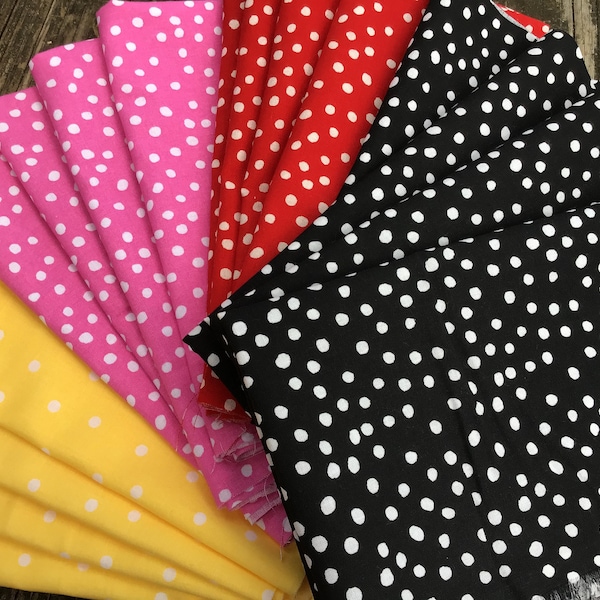 Polka Dot Fabric 100% Cotton Fat Quarter Bundles or Sold By the Yard FACE MASK FABRIC