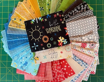 Oh Happy Day Fat Quarter Bundle - 34 Fat Quarters únicos Oh Happy Day Tela de algodón de Sandy Gervais para Riley Blake