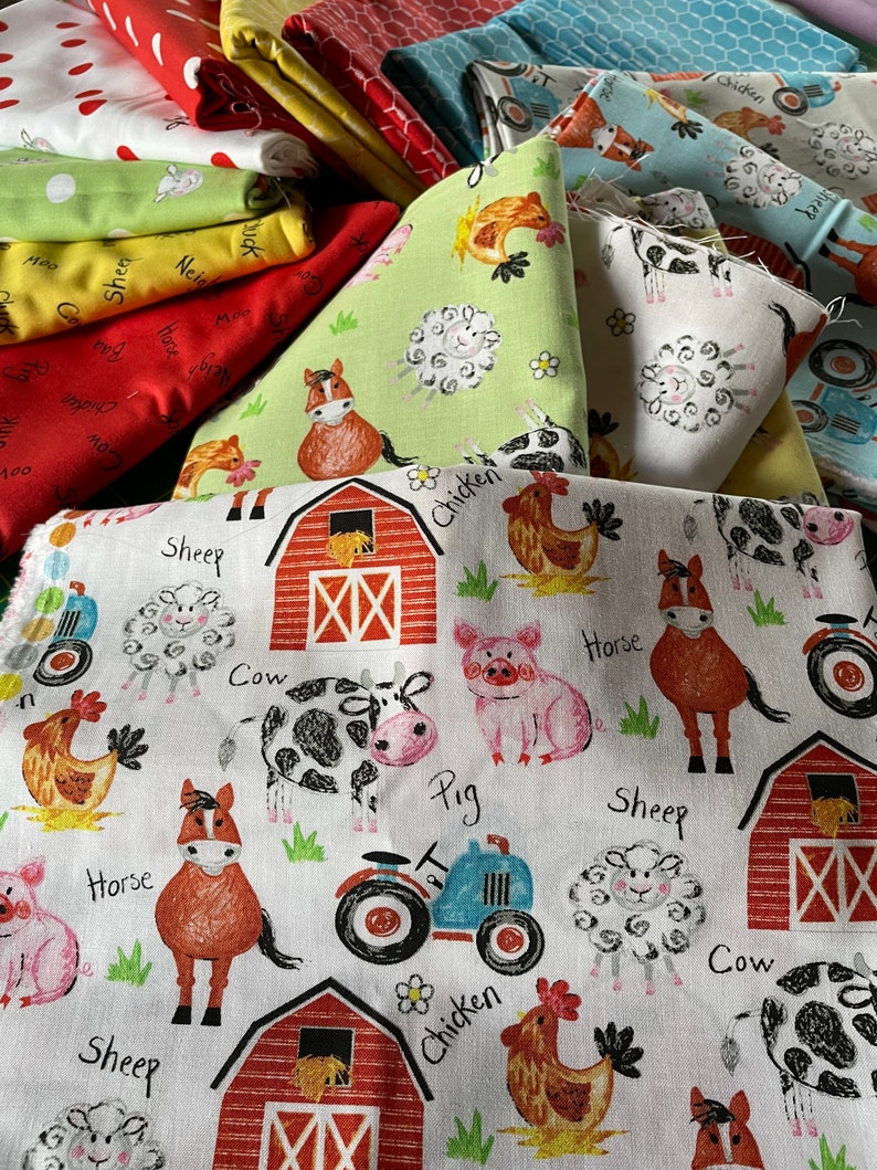 Farm Animal Fabric BTY Coloring on the Farm by Riley Blake - Etsy