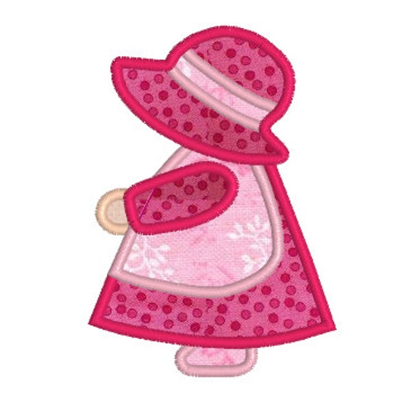 BUY 2, GET 1 FREE - Applique Sunbonnet Sue Machine Embroidery Design - Perfect for Quilt Squares - Doll Embroidery Design 4x4, 5x7, 6x10