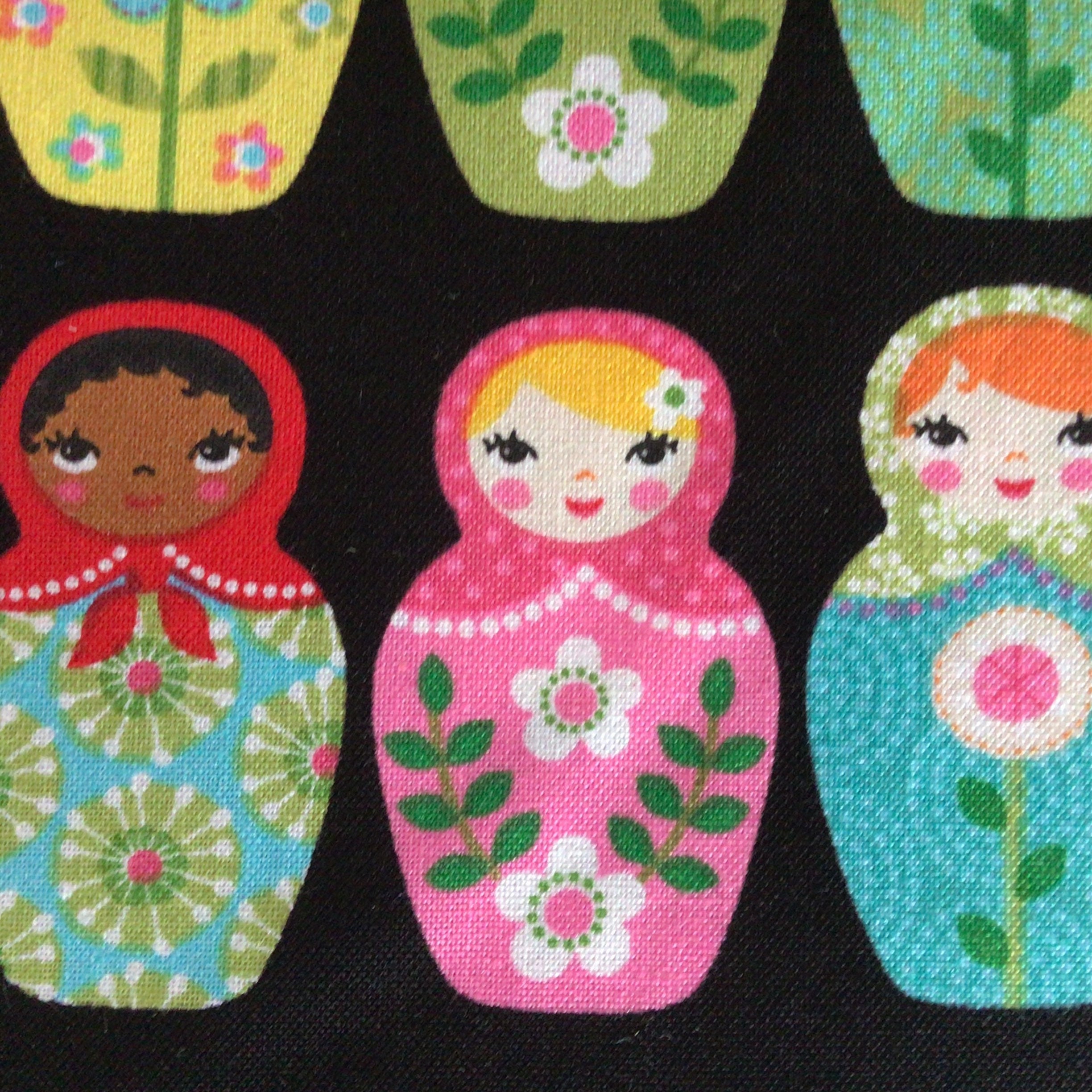 Matryoshka Doll Fabric 100 Cotton Russian Doll Fabric Flat Etsy